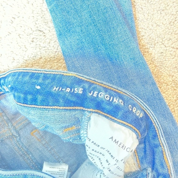 American Eagle Super Stretch High Rise Distressed Jegging Cropped Jeans Size 00 - Picture 6 of 8